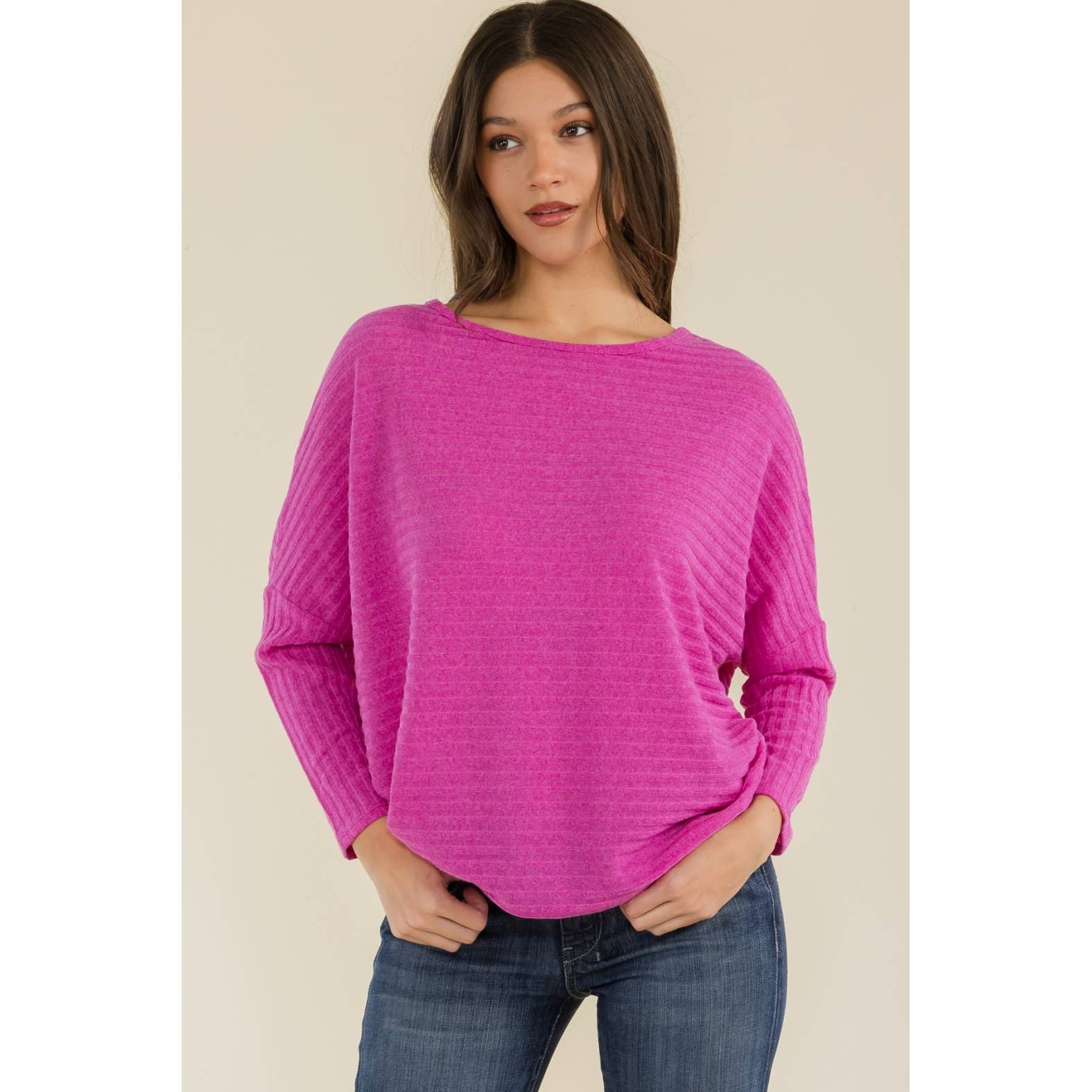 Perseption - OVERSIZE SCOOP NECK WIDE CUFF DOLMAN SWEATER