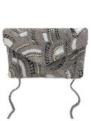 Ole - Hematite Patterned Beaded Clutch LAC-SS-478
