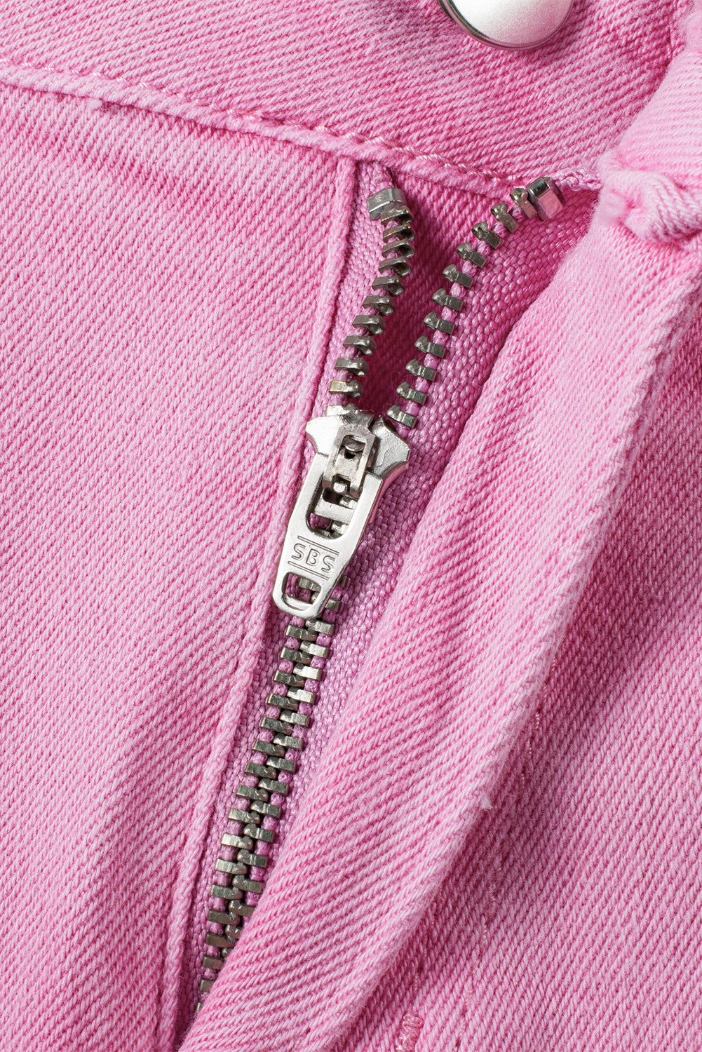 Pink Casual Raw Hem Mid Rise Denim Shorts