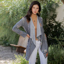 Young Threads - Artisan Plush Knit Kimono Shrug with Handcrafted Embroidery