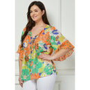 Winslow Collection - PLUS SIZE SHEER PRINTED PEASANT BLOUSE COU95L78X