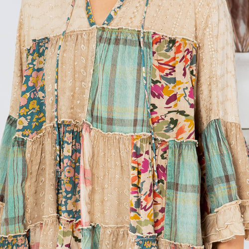 Young Threads - Artistic Fusion: Overdyed Jhabla Top With  Rayon Embroidery