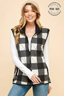 Shopin LA - SPT5193P. - PLUS SIZE REVERSIBLE PLAID ZIP UP POCKET VEST