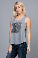 LA Soul - Sloth Print Graphic Tanktops