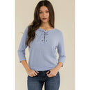 Perseption - LACE UP GROMMENT BANDED BOTTOM DOLMAN TOP