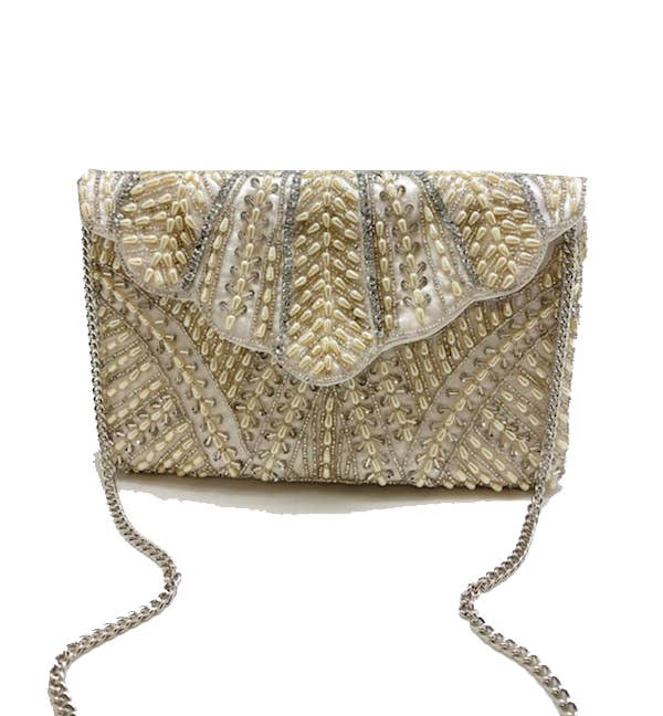 Ole - Scallop Embellished Clutch LAC-SS-463