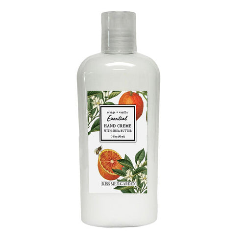Kiss Me In The Garden Orange and Vanilla Travel Hand Creme 3 oz.