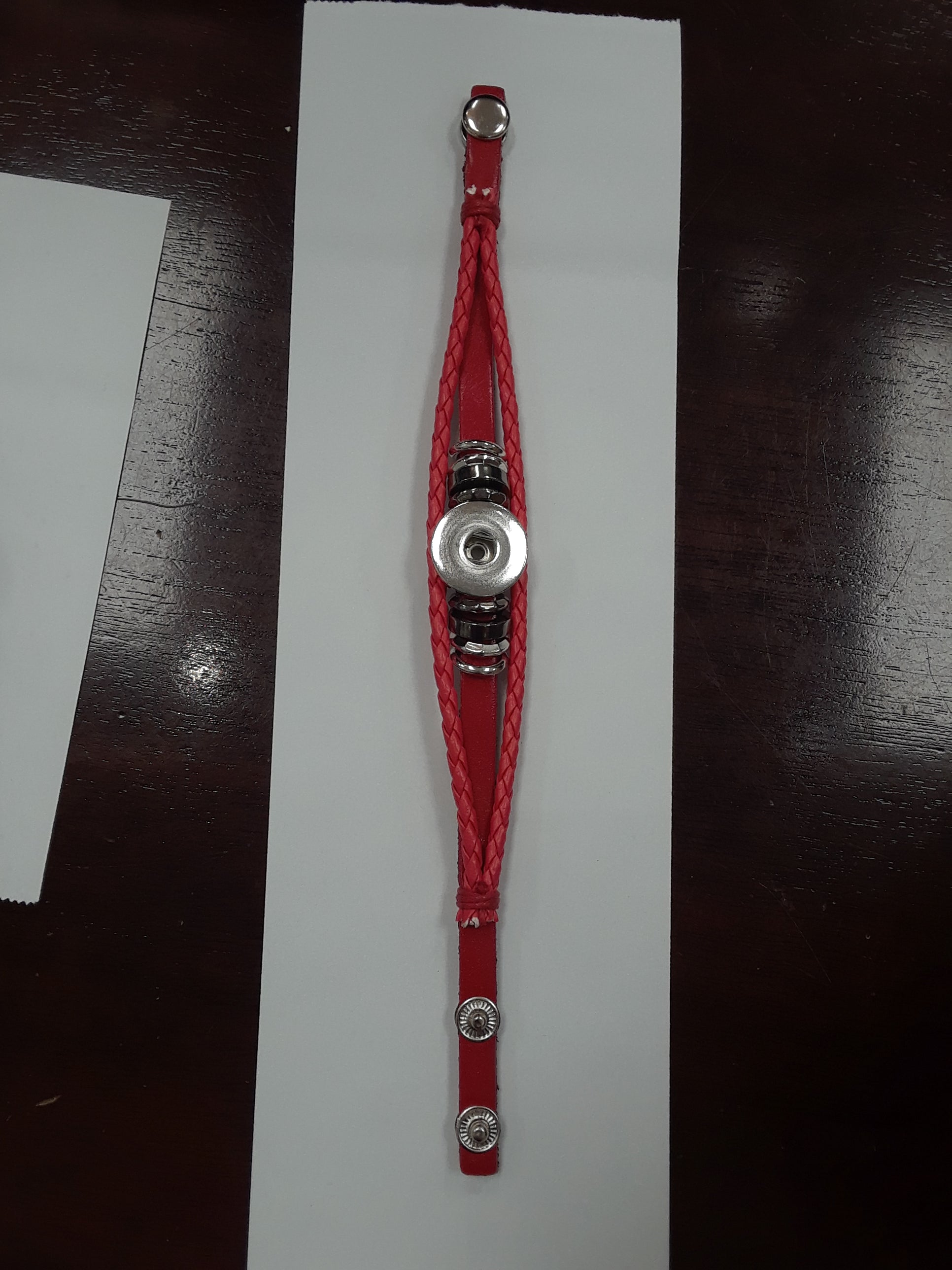 Red  3 Strand Snap Closure Sandy Snap