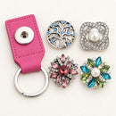 Leather Sandy Snap Interchangeable Charm Key Chain plain base with four separate snap styling options