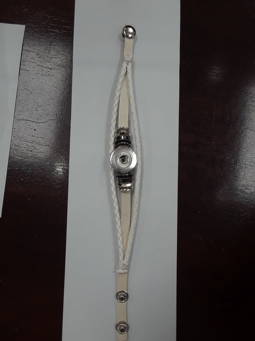 White 3 Strand Snap Closure Sandy Snap