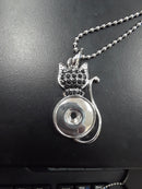 Stainless Steal Ball  Silver & Black Beaded Cat Sandy Snap