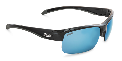 Eddy Float Polarized Sunglasses – Shiny Black Frame / Grey Cobalt Mirror Lens