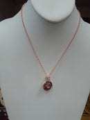 Rose Gold CZ 1/18mm Sandy Snap Necklace