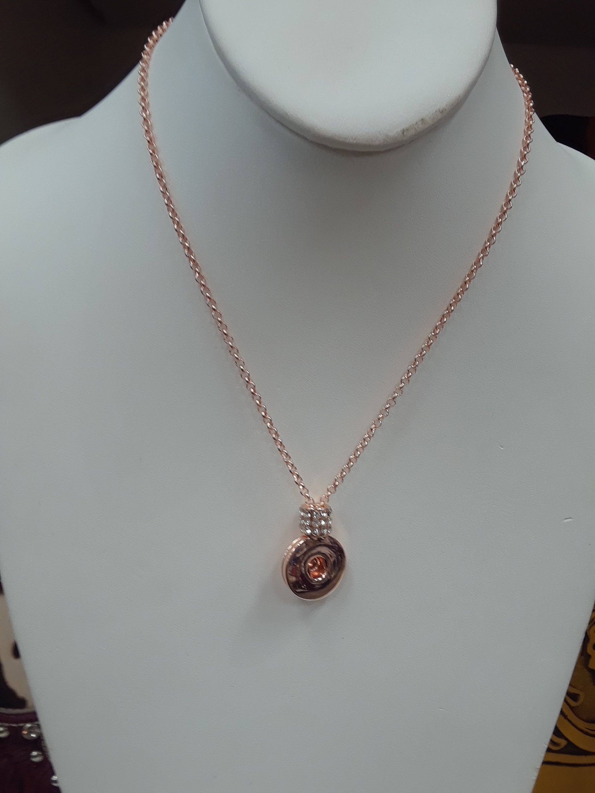 Rose Gold CZ 1/18mm Sandy Snap Necklace