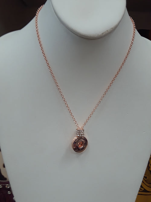 Rose Gold CZ 1/18mm Sandy Snap Necklace