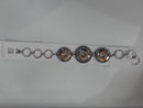 Sandy Snap Three Snaps Silver 18mm Toggle Clasp Bracelet (L20)