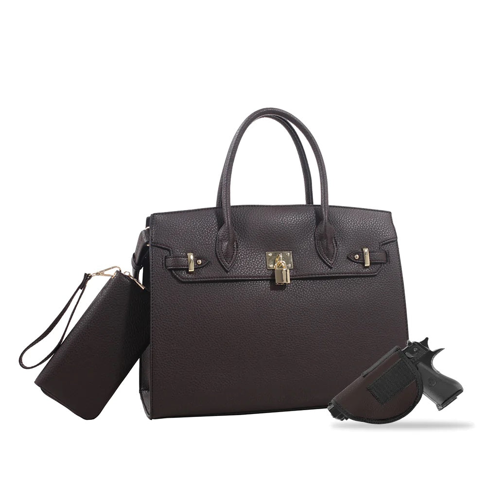 Jessie & James Jane Concealed Carry Lock and Key Satchel with Matching Wallet