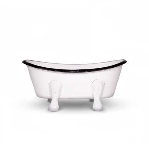 FinchBerry - Farmhouse White Metal Bathtub Soap Dish