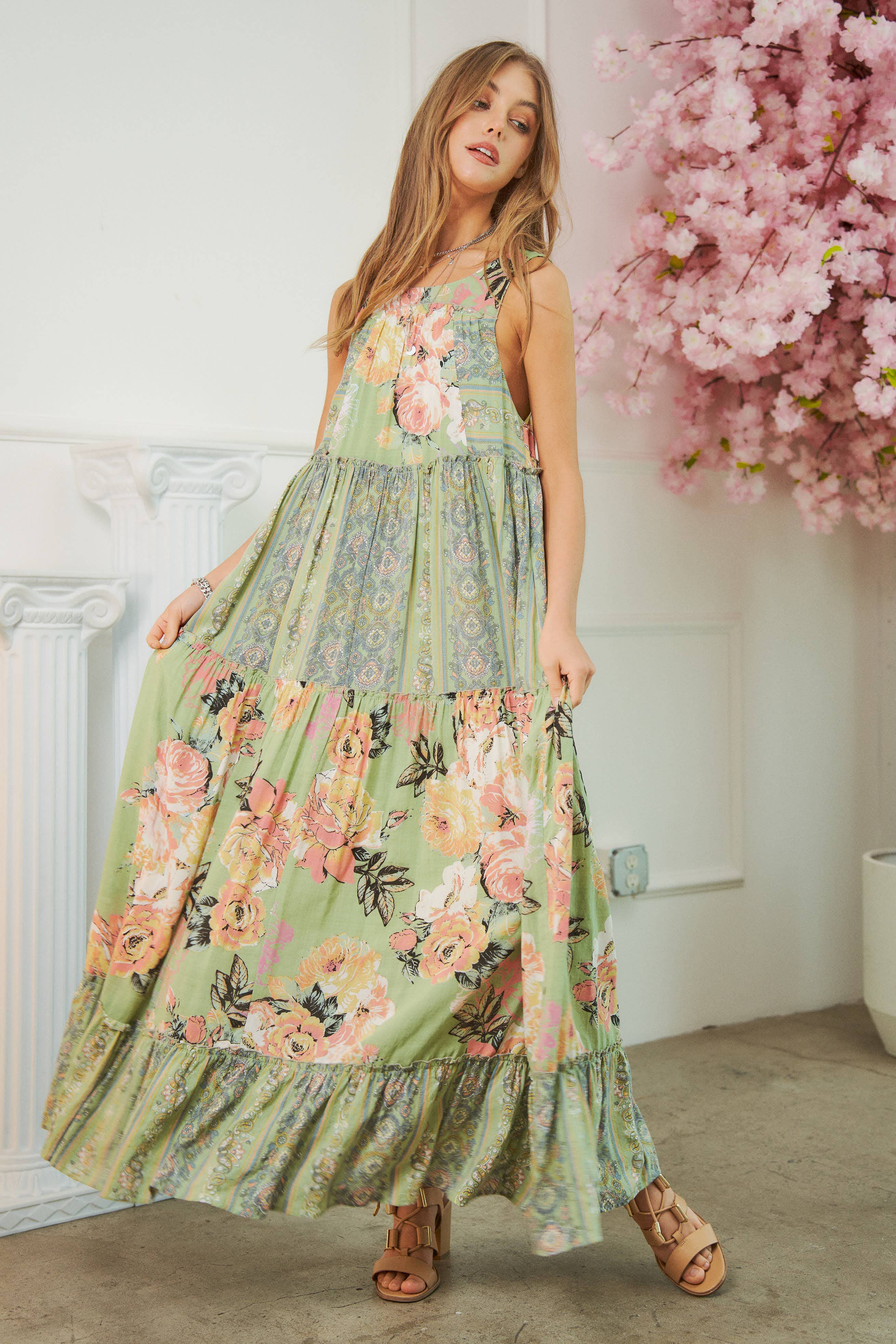 Davi & Dani - FULL SKIRT MIDI LONG DRESS