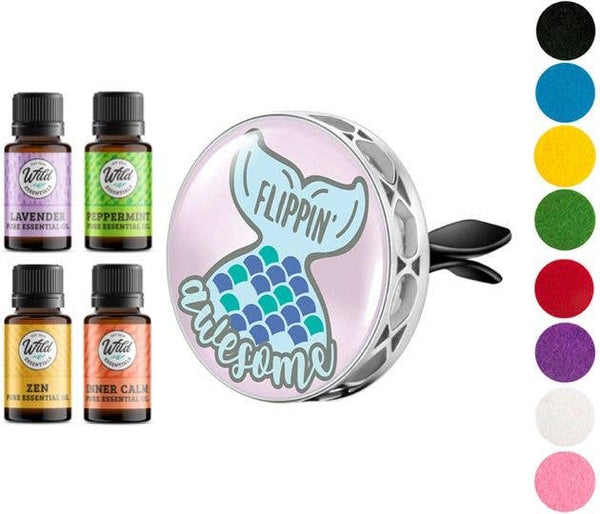 Wild Essentials - Mermaid Flippin Awesome Car Vent Diffuser with 4 oils