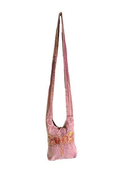 Earth Divas - Stonewashed Cotton Boho Hippie Crossbody Shoulder Bag Purse