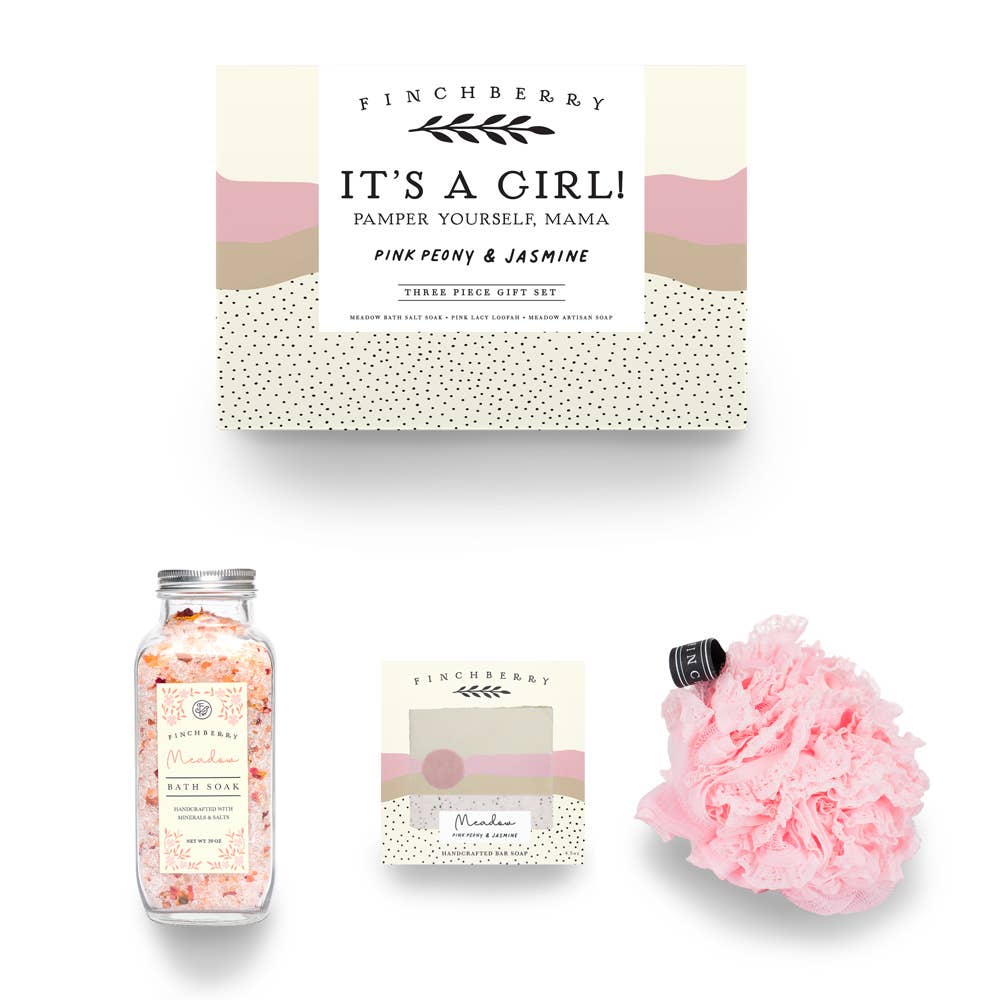 FinchBerry - 3 pc Gift Set - It's A Girl! - Baby Shower Gift