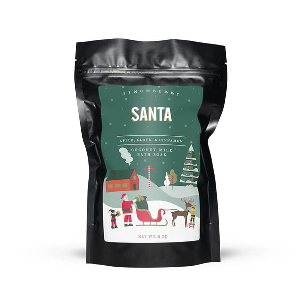 FinchBerry - Holiday 11 oz Coconut Milk Bath Soak - Santa