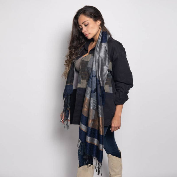 Fashion Style Group - Double Layer Jacquard Paisley Pashmina Shawl,Wrap 2