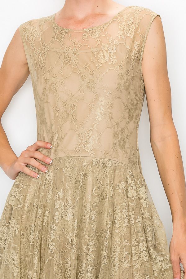 Origami Taupe Multi Layered Lace Inspired - OLS-4609