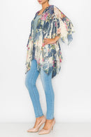 Origami Apparel ~ Denim Rose Cardigan Lace and Crochet Inspired - OLS-4618BG/DE ROSE