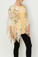 Origami Apparel ~  Yellow Cardigan Lace and Crochet Inspired - OLS-4618BG/DD YELLOW FLYell