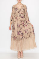 Origami Apparel ~ Tea Rose Lace and Crochet Inspired Dress OLS-4658TP/2ROSE