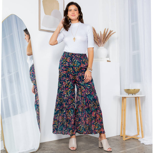 YOUNG THREADS - Batik Bohemian: Flared and Gathered 4-Tiered Pants
