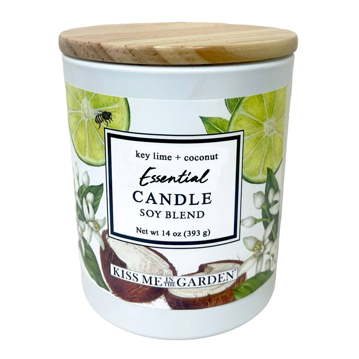 Kiss Me in the Garden - Key Lime & Coconut Soy Candle 14 oz