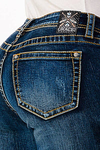 Grace in LA - Simple Stitch Basic Plus Size  Bootcut-PB51729