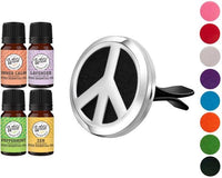 Wild Essentials - Peace Sign Car Vent Diffuser with 4 Essential oils