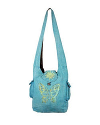 Earth Divas - Teal Sea Green Cargo Pocket Sling Bag - Colorful and Functio