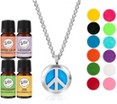 Wild Essentials - Peace Sign With 4 Oils Necklace