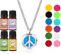 Wild Essentials - Peace Sign With 4 Oils Necklace