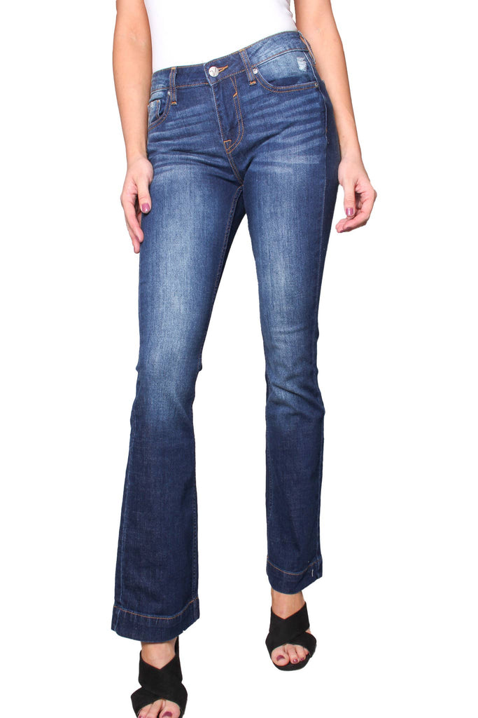 Good Stuff Apparel - Women's High Waisted Flared Bottom Skinny Jeans