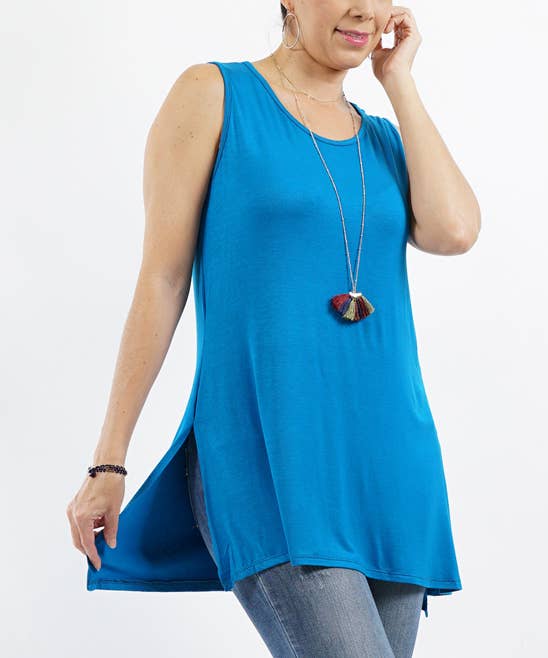 Side slit tank top comfortable lightweight tank