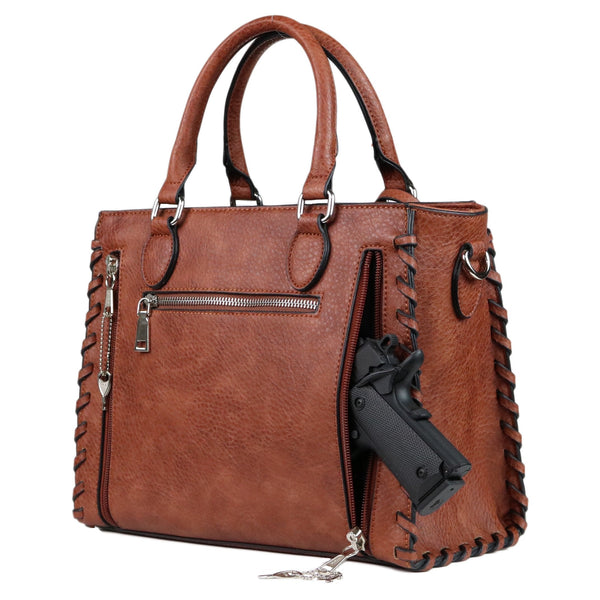 Concealed Carry Purse - Locking Laced Ann Satchel by Lady Conceal