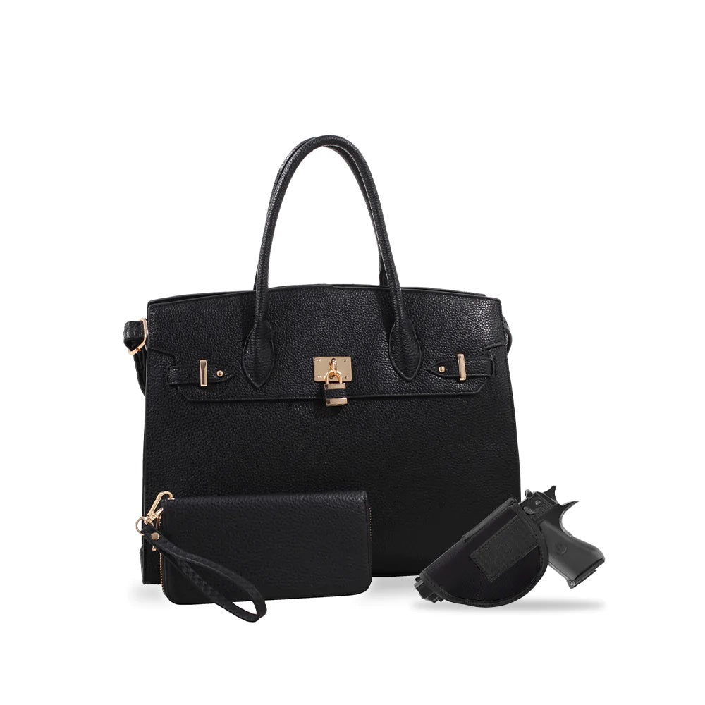 Jessie & James Jane Concealed Carry Lock and Key Satchel with Matching Wallet