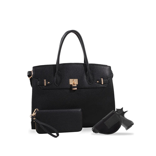 Jessie & James Jane Concealed Carry Lock and Key Satchel with Matching Wallet