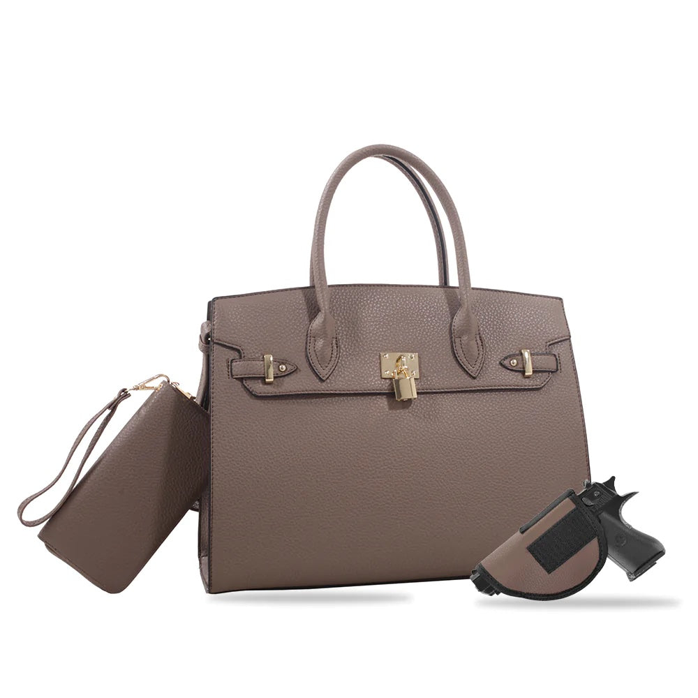 Jessie & James Jane Concealed Carry Lock and Key Satchel with Matching Wallet