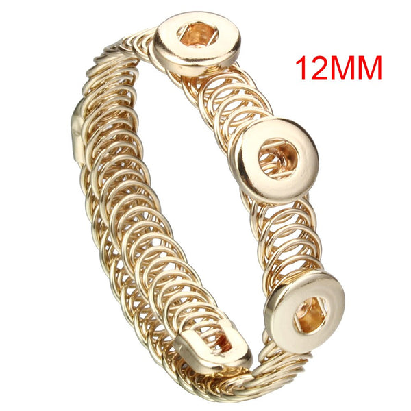 Fashion DIY Snaps Button Bracelets Bangles Fit 18mm or 12mm Snaps Buttons Jewelry for Women