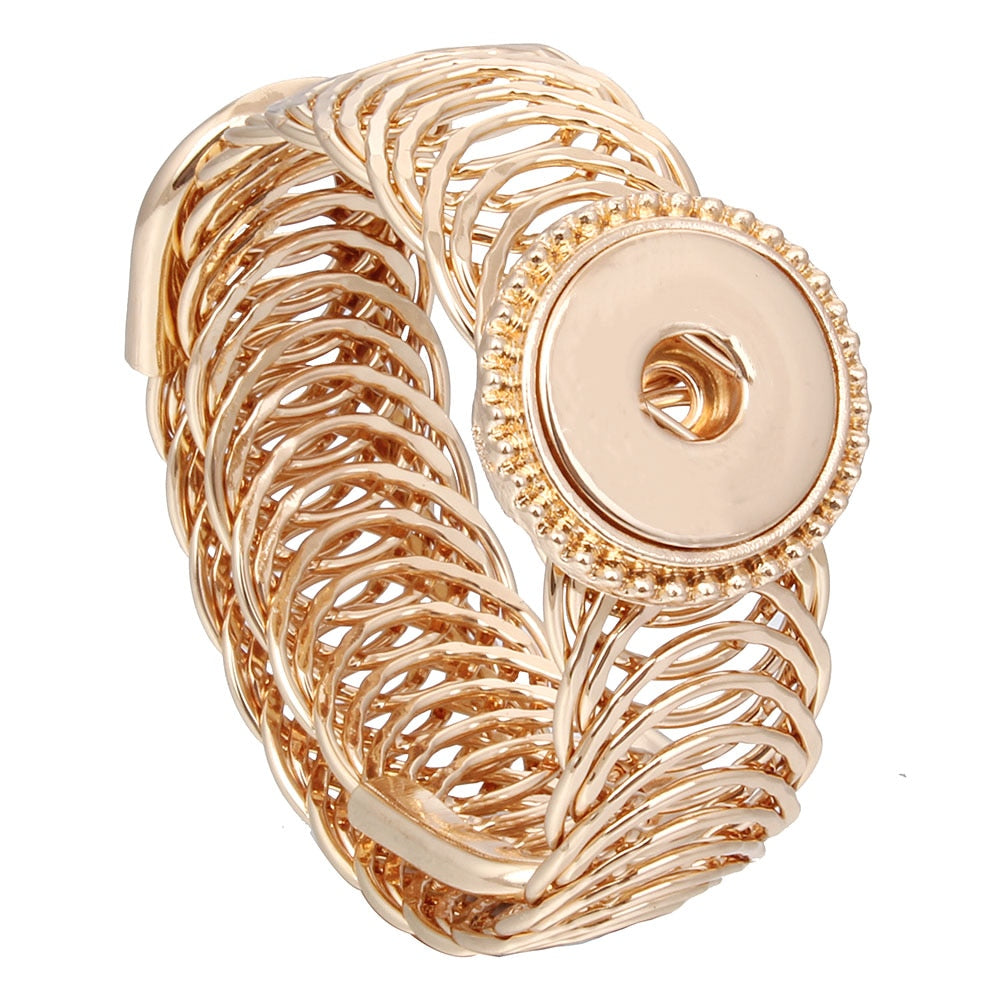 Fashion DIY Snaps Button Bracelets Bangles Fit 18mm or 12mm Snaps Buttons Jewelry for Women