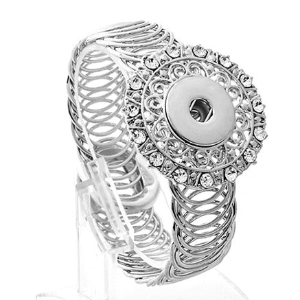 Fashion DIY Snaps Button Bracelets Bangles Fit 18mm or 12mm Snaps Buttons Jewelry for Women