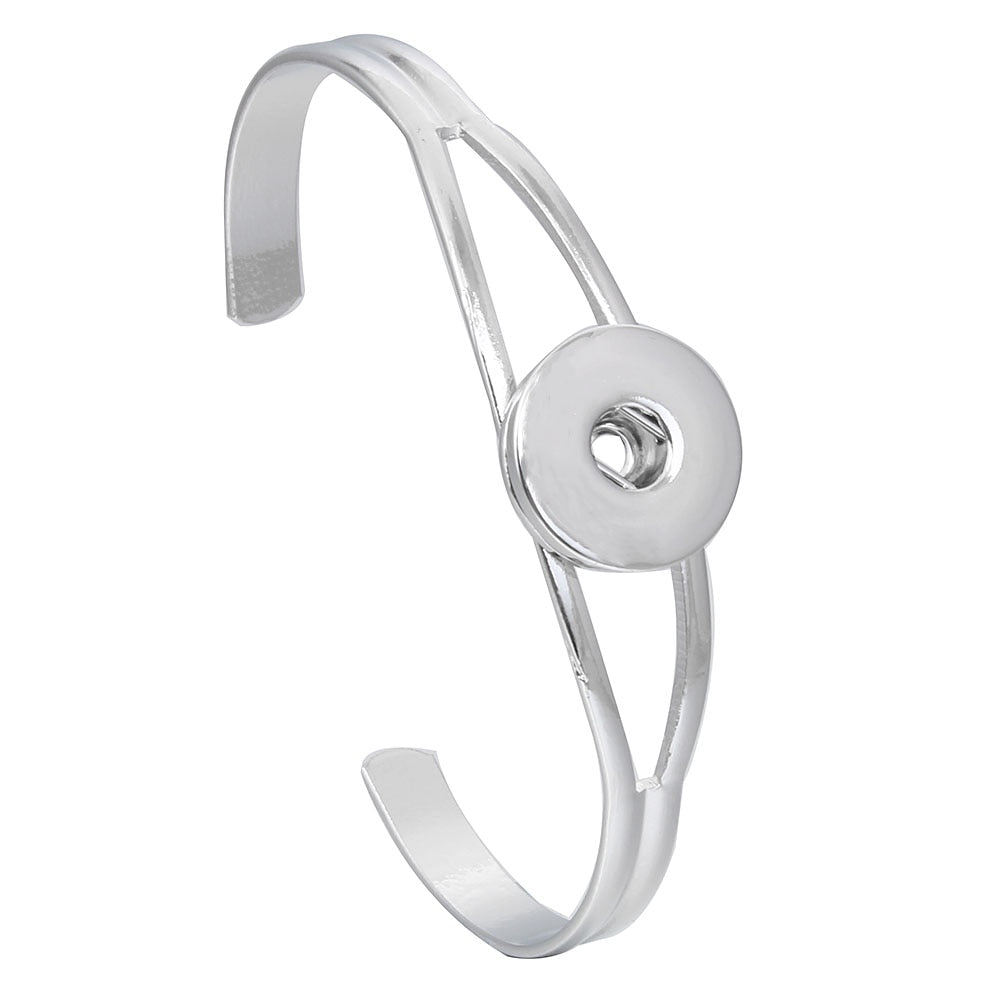 Fashion DIY Snaps Button Bracelets Bangles Fit 18mm or 12mm Snaps Buttons Jewelry for Women