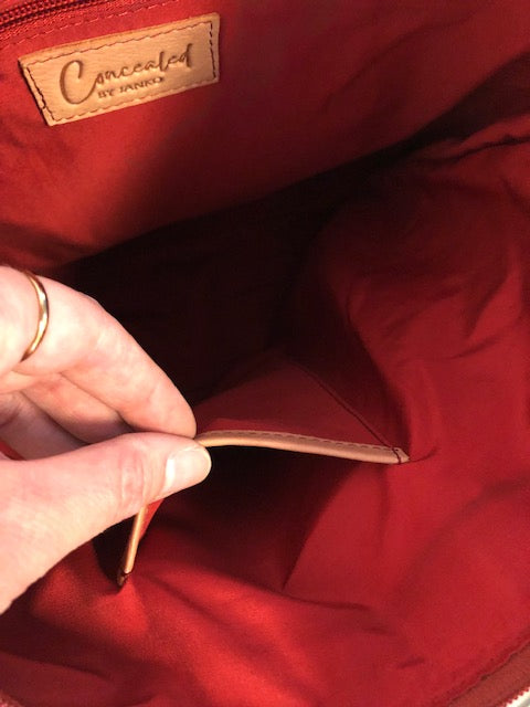 Concealed By Janko Ruth Wine – Genuine Leather Small Conceal & Carry Handbag